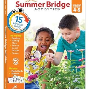 summer bridge activities 4th to 5th grade workbooks all subjects, math, language arts, reading comprehension, science, social studies, writing, fitness, flash cards, stickers and more (volume 6)