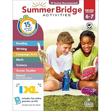 summer bridge activities 6th to 7th grade workbooks all subjects, middle school books with math, language arts, reading comprehension, science, social studies, fitness, flash cards, and more summer bridge activities 6th to 7th grade workbooks all subjects, middle school books with math, language arts, reading comprehension, science, social studies, fitness, flash cards, and more